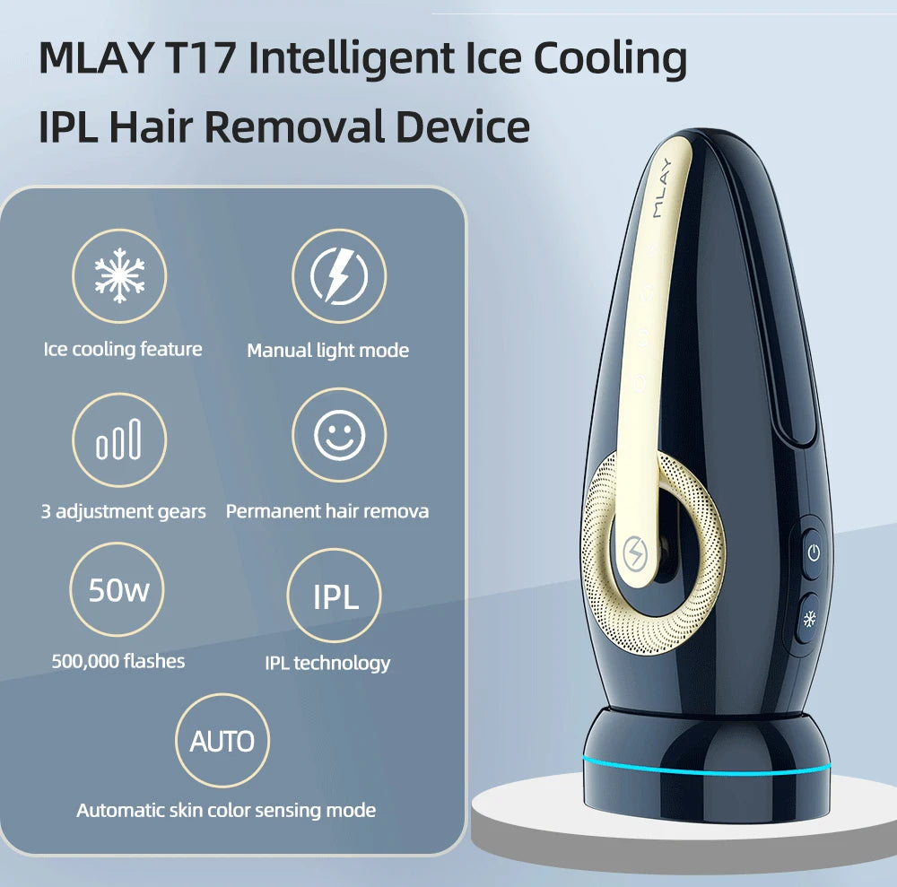 Body Bikini IPL MLAY T17 Laser lce Cooling IPL Hair Removal Device Automatic sensing mode Permanent hair remova 500000flashes