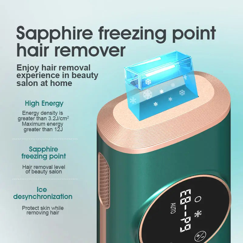 Salon Level Sapphire Freezing Point Hair Remover Portable High Energy IPL Hair Removal Device With Digital Display