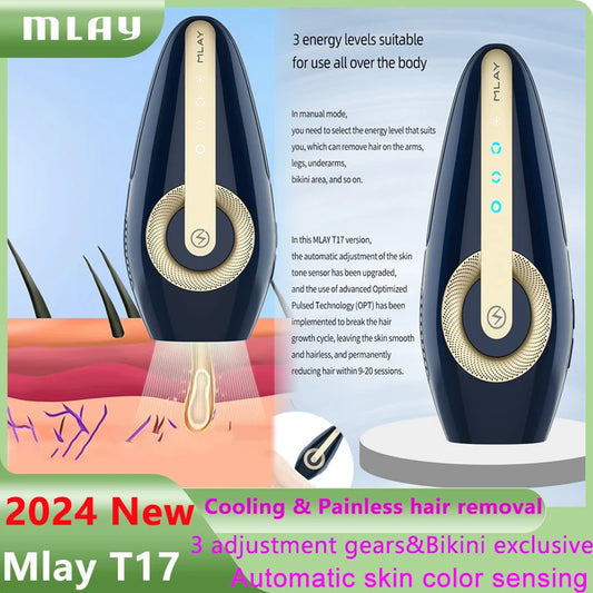 Body Bikini IPL MLAY T17 Laser lce Cooling IPL Hair Removal Device Automatic sensing mode Permanent hair remova 500000flashes