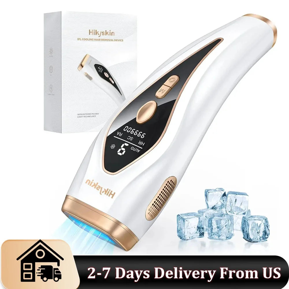 IPL Hair Removal Ice Cooling Permanent Paliness 3 in 1 Laser Device 9 Energy Levels Whole Body Treament  Home Use For Men Women